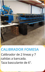 CALIBRADOR FOMESA  Calibrador de 2 lineas y 7  salidas a bancada. Taza basculante de 6”.